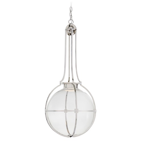 Chapman & Myers Gracie LED Globe Pendant in Nickel by Visual Comfort Signature