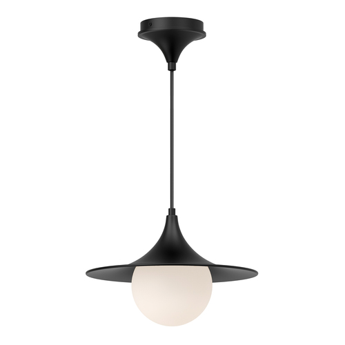Alora Lighting Fuji Matte Black Pendant Light with Globe Shade