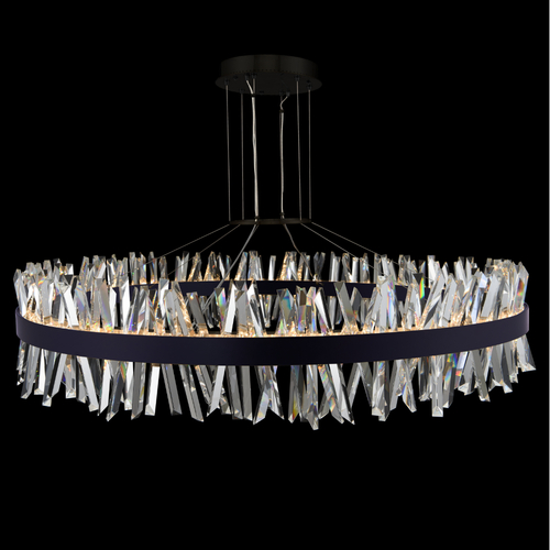 Glacier 60-Inch LED Pendant in Matte Black by Allegri Crystal