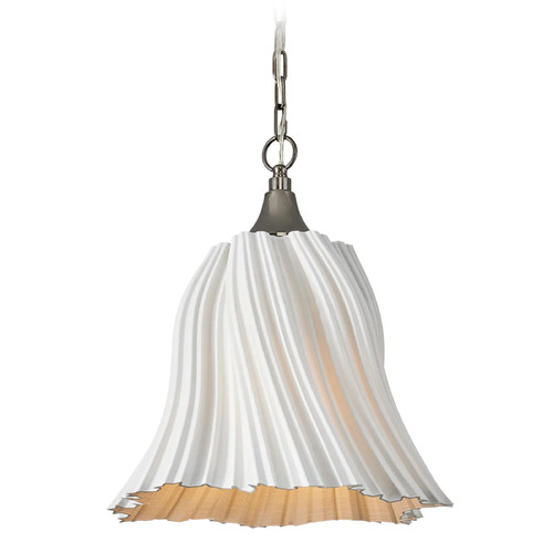 Currey and Company Twirl Antique Brushed Nickel Pendant Light with Bell Shade