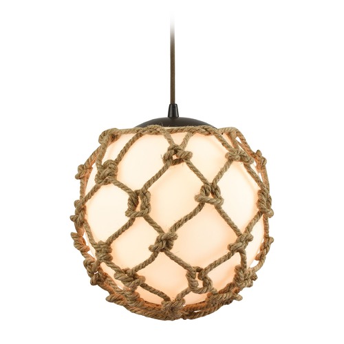 Elk Lighting Elk Lighting Coastal Inlet Oil Rubbed Bronze Pendant Light with Globe Shade 10710/1