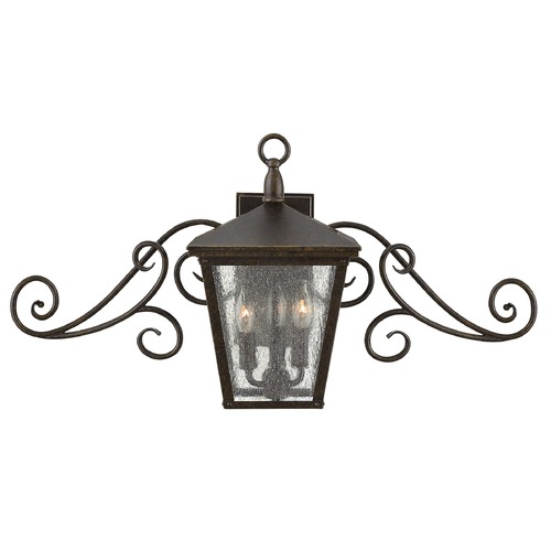 Hinkley Bronze LED Seeded Glass Outdoor Wall Light by Hinkley 1433RB-LL