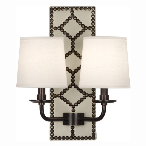 Robert Abbey Lighting Williamsburg Lightfoot Wall Sconce with Fondine Fabric Shades