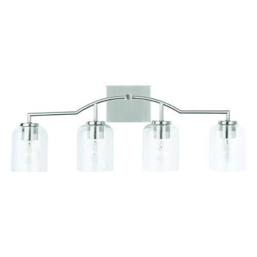 HomePlace by Capital Lighting Carter Brushed Nickel 4-Light Bath Light with Clear Seeded Glass by HomePlace by Capital Lighting 139341BN-500