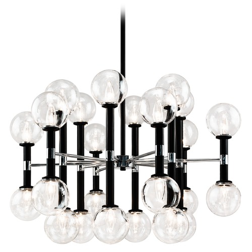 Stellar Black & Chrome Chandelier by Matteo Lighting