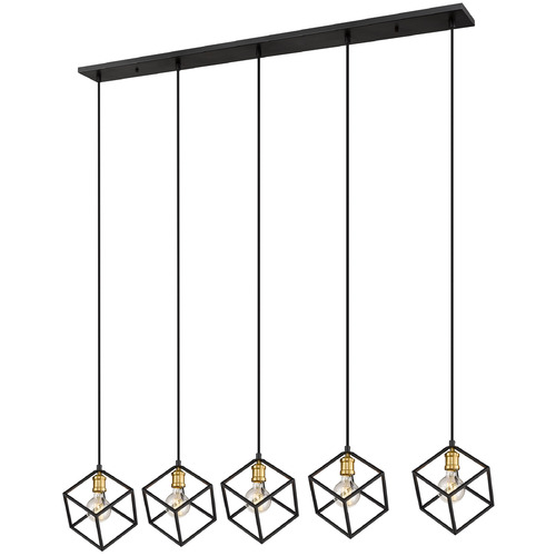 Z-Lite Vertical Bronze & Olde Brass Multi-Light Pendant by Z-Lite 478-5L-BRZ-OBR