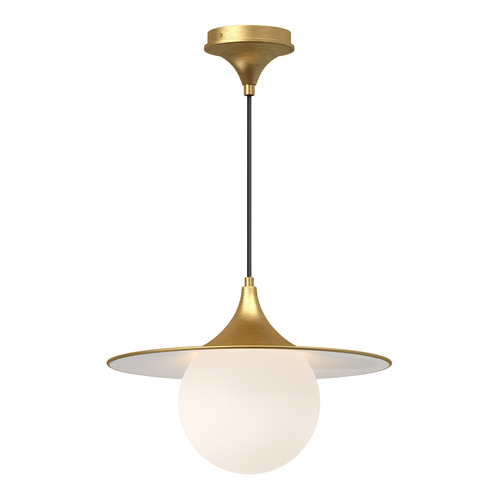Alora Lighting Fuji Brushed Gold Pendant Light with Globe Shade