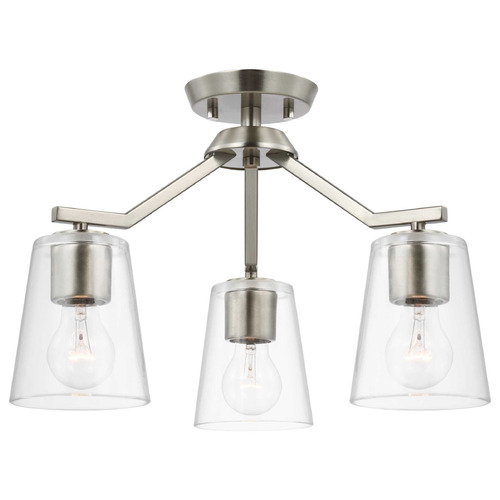 Progress Lighting Vertex Brushed Nickel Semi-Flushmount Light