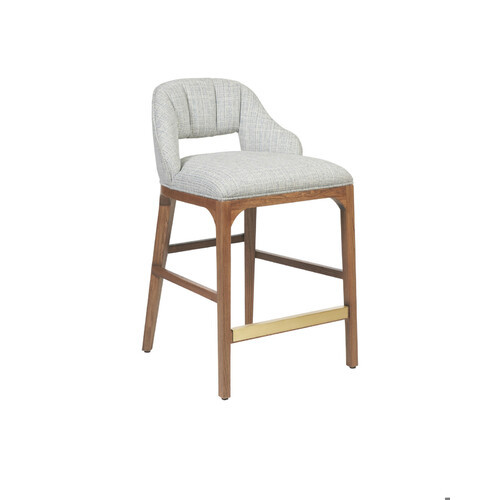 Inga Counter Stool in Brown & Brushed Brass by Currey & Company