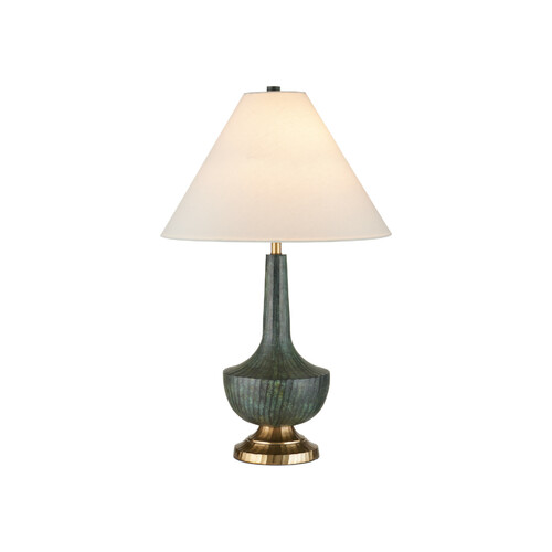 Djinn Table Lamp in Verdigris & Antique Brass by Currey & Company