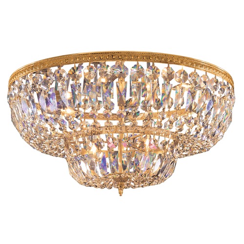 Crystorama Lighting Richmond Crystal Flush Mount in Olde Brass by Crystorama Lighting 718-OB-CL-SAQ