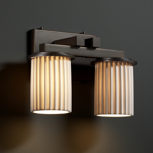 Justice Design Group Justice Design Group Limoges Collection Bathroom Light POR-8772-10-PLET-DBRZ