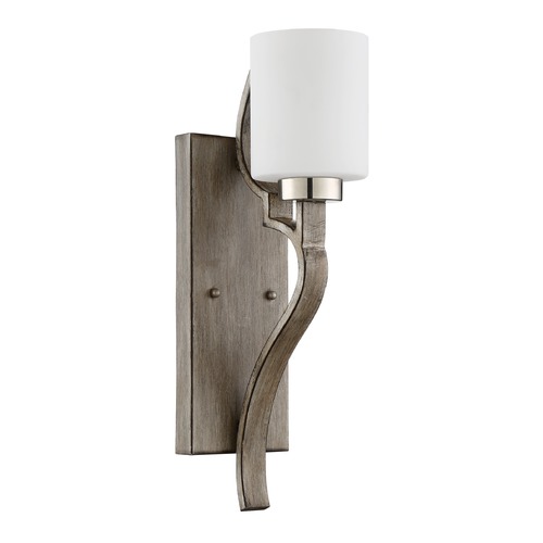 Jasmine Polished Nickel & Weathered Fir Sconce by Craftmade Lighting