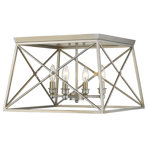Trestle Antique Silver Flush Mount by Z-Lite