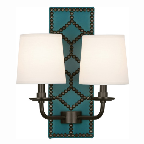 Robert Abbey Lighting Williamsburg Lightfoot Wall Sconce with Fondine Fabric Shades