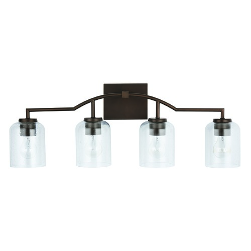 HomePlace by Capital Lighting Carter Bronze 4-Light Bath Light with Clear Seeded Glass by HomePlace by Capital Lighting 139341BZ-500