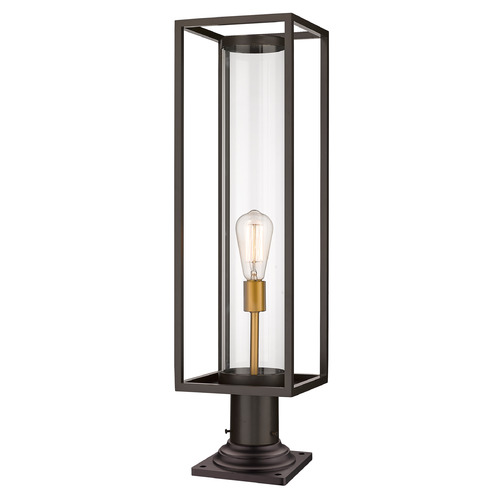 Z-Lite Dunbroch Deep Bronze & Outdoor Brass Post Light by Z-Lite 584PHBR-533PM-DBZ