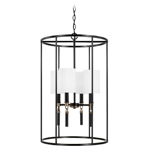 HomePlace by Capital Lighting Beckham 29.50-Inch High Pendant in Glossy Black & Aged Brass by HomePlace by Capital Lighting 541941YA-700