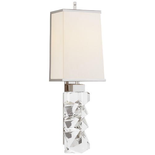 Visual Comfort Signature Collection Thomas OBrien Argentino Sconce in Crystal by Visual Comfort Signature TOB2950CGPNLPN