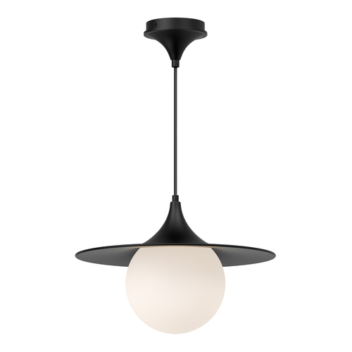 Alora Lighting Alora Lighting Fuji Matte Black Pendant Light with Globe Shade PD525216MBOP