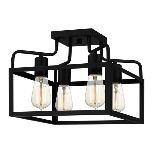 Paulsen Semi-Flush Mount in Matte Black by Quoizel Lighting