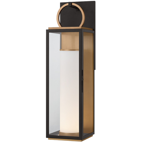 Troy Lighting Gareth Patina Brass & Textured Black LED Outdoor Wall Light