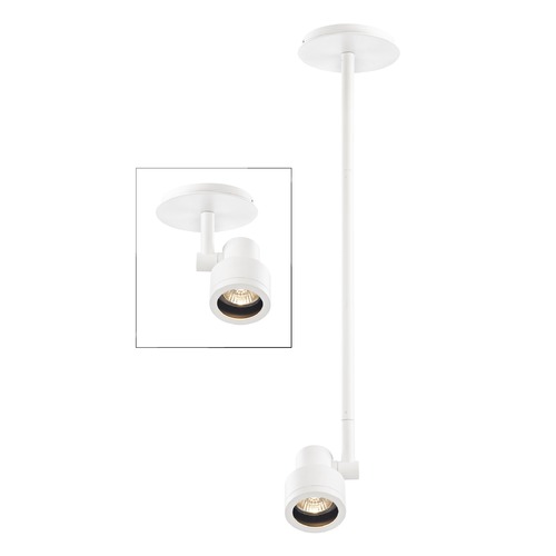 Recesso Lighting by Dolan Designs Stepped Cylinder Adjustable Monopoint - White - GU10 Base TR0211-WH