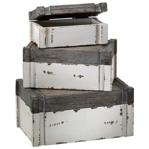 Cyan Design Alder Distressed White & Gray Box by Cyan Design 02471