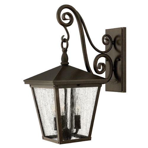 Hinkley Bronze LED Seeded Glass Outdoor Wall Light by Hinkley 1434RB-LL
