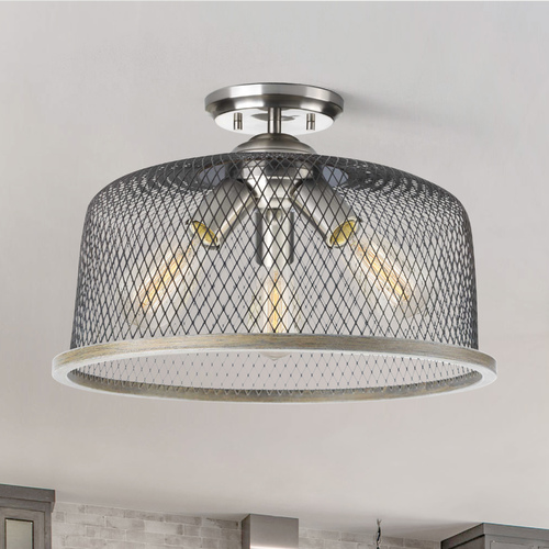 Tilley Brushed Nickel Semi-Flush Mount by Progress Lighting