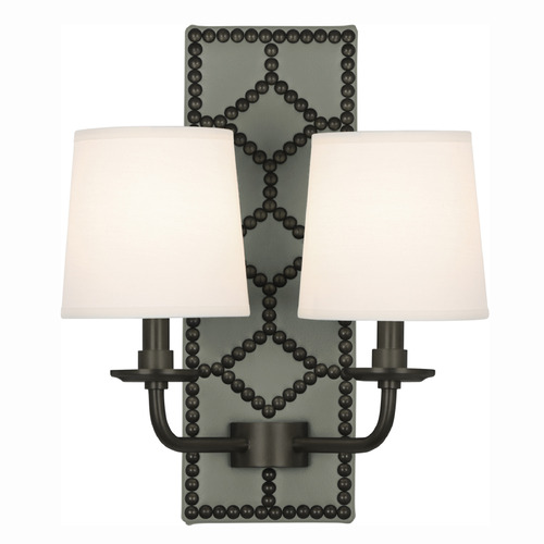 Robert Abbey Lighting Williamsburg Lightfoot Wall Sconce with Fondine Fabric Shades