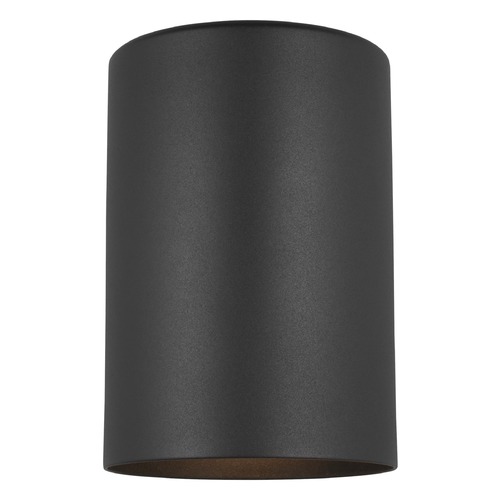 Cylindrical LED Outdoor Wall Light in Black by Visual Comfort Studio