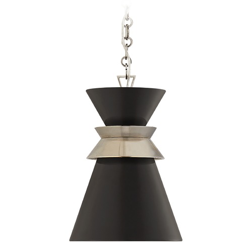 Visual Comfort Signature Collection E.F. Chapman Alborg Pendant in Nickel & Black by Visual Comfort Signature CHC5240ANBLK