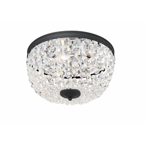 Crystorama Lighting Nola 14.25-Inch Crystal Flush Mount in Black by Crystorama Lighting NOL-314-BF-CL-MWP