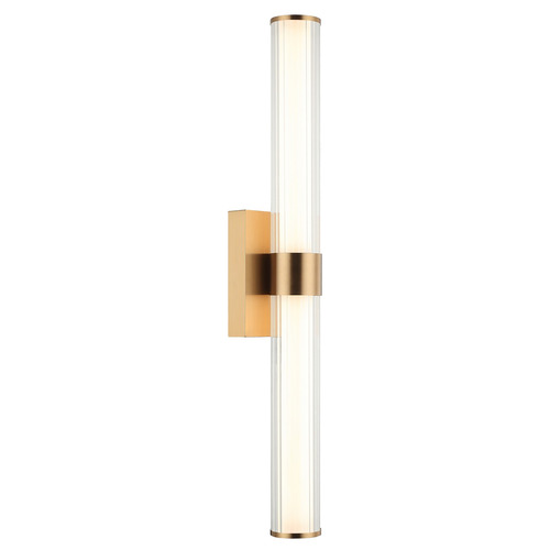 Matteo Lighting Macie Aged Gold Brass LED Vertical Bathroom Light