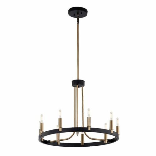 Clayton Chandelier in Black & Brass by Evolv by Justice Design Group