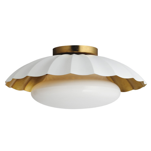 Primrose Matte White & Gold Leaf Flush Mount by Maxim Lighting