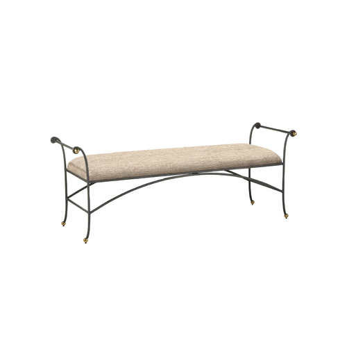 Mabel 63-Inch Bench in Antique Black & Brass by Currey & Company