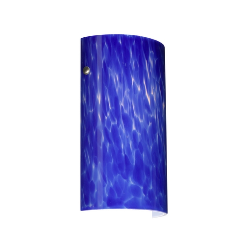 Modern Sconce Wall Light Blue Glass Satin Nickel by Besa Lighting