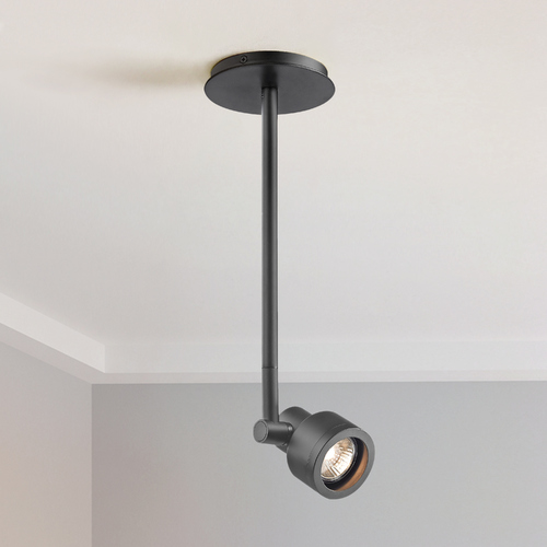 Recesso Lighting by Dolan Designs Stepped Cylinder Adjustable Monopoint - Black - GU10 Base TR0211-BK