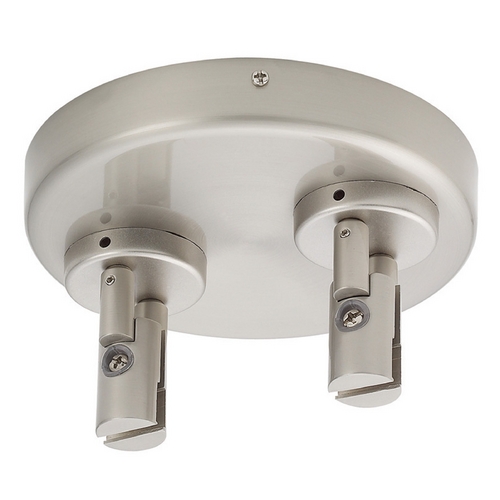 WAC Lighting WAC Lighting Brushed Nickel Solorail Dual Tap Surface Mount Canopy for Remote Transformer LM-DCPC-BN