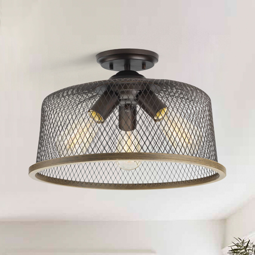 Progress Lighting Tilley Antique Bronze Semi-Flush Mount by Progress Lighting P350091-020