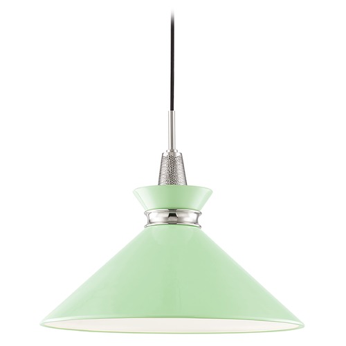 Mitzi by Hudson Valley Kiki Polished Nickel & Mint Pendant by Mitzi by Hudson Valley H251701L-PN/MNT