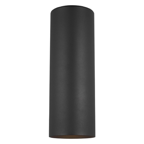 Cylindrical LED Outdoor Wall Light in Black by Visual Comfort Studio