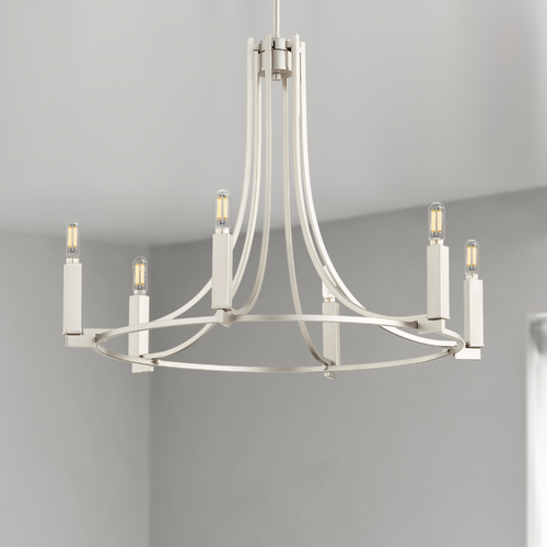 Olympus Satin Nickel Chandelier by Quorum Lighting