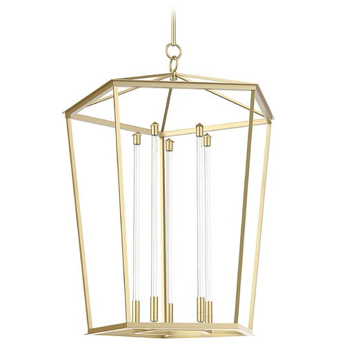 Delphine 32.88-Inch High Natural Brass LED Pendant by Alora Lighting