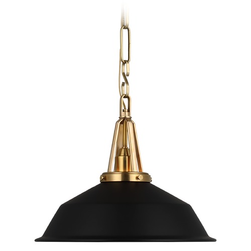 Visual Comfort Signature Collection Chapman & Myers Layton 14-Inch Pendant in Brass by Visual Comfort Signature CHC5461ABBLK