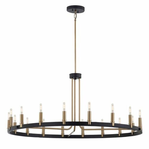 Clayton Chandelier in Black & Brass by Evolv by Justice Design Group