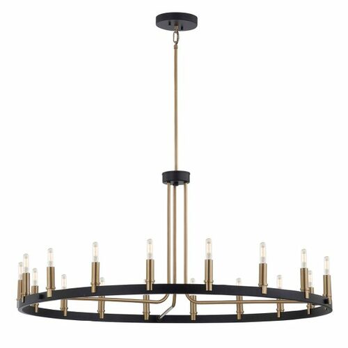 Justice Design Group Clayton Chandelier in Black & Brass by Evolv by Justice Design Group NSH-8045-MBBR