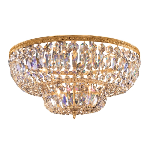 Crystorama Lighting Richmond Crystal Flush Mount in Olde Brass by Crystorama Lighting 724-OB-CL-SAQ